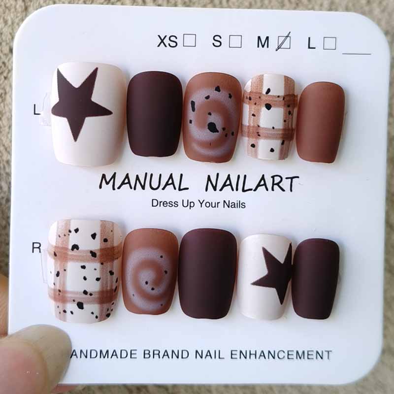 Nail Art Press On - 10Pcs Autumn and Winter Nail Art