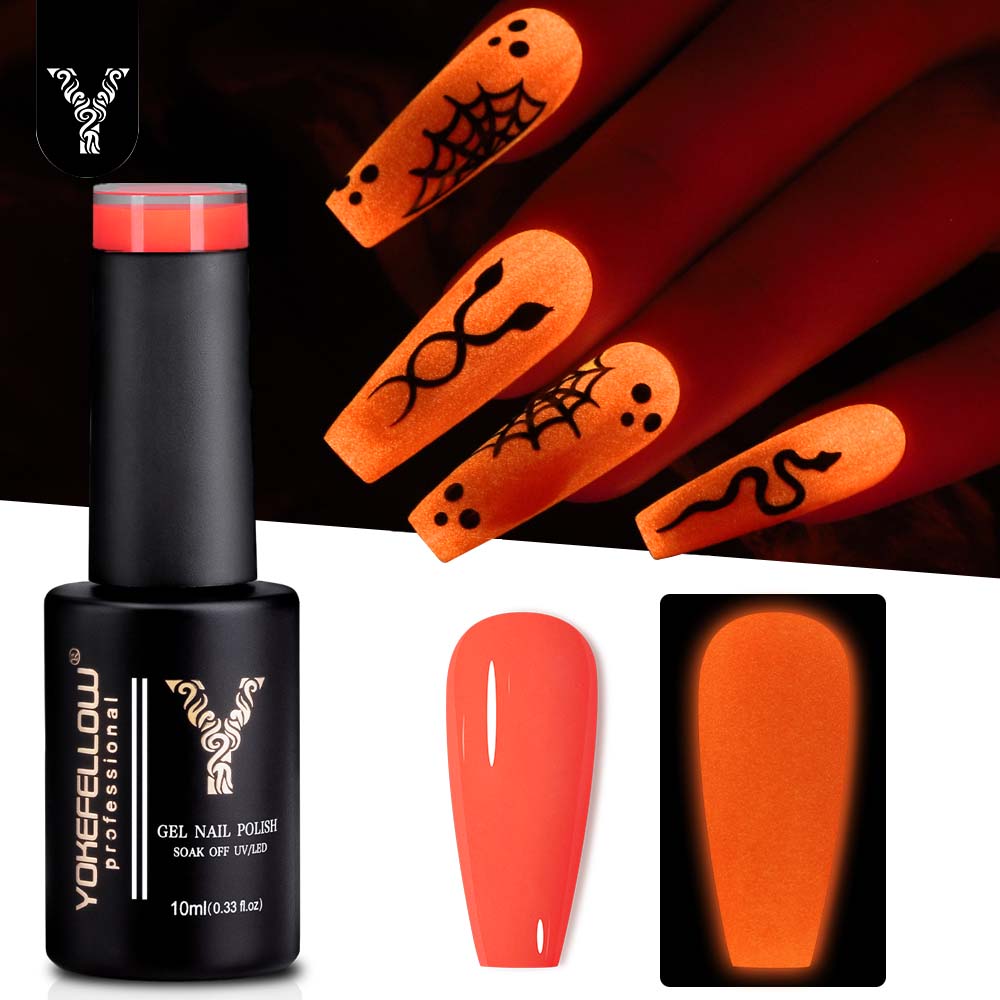 YOKEFELLOW Glow in the Dark Ge - Nail Art Orange review and price