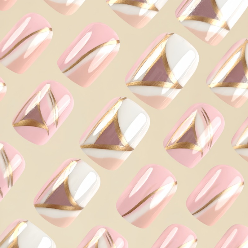 24pcs/set Cute Sweet Short Squ - Nail Art Press On review and price