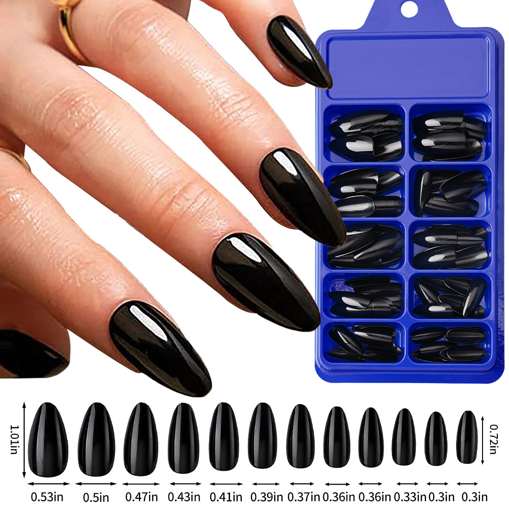 100Pcs Almond Press on Nails M - Nail Art Pink review and price