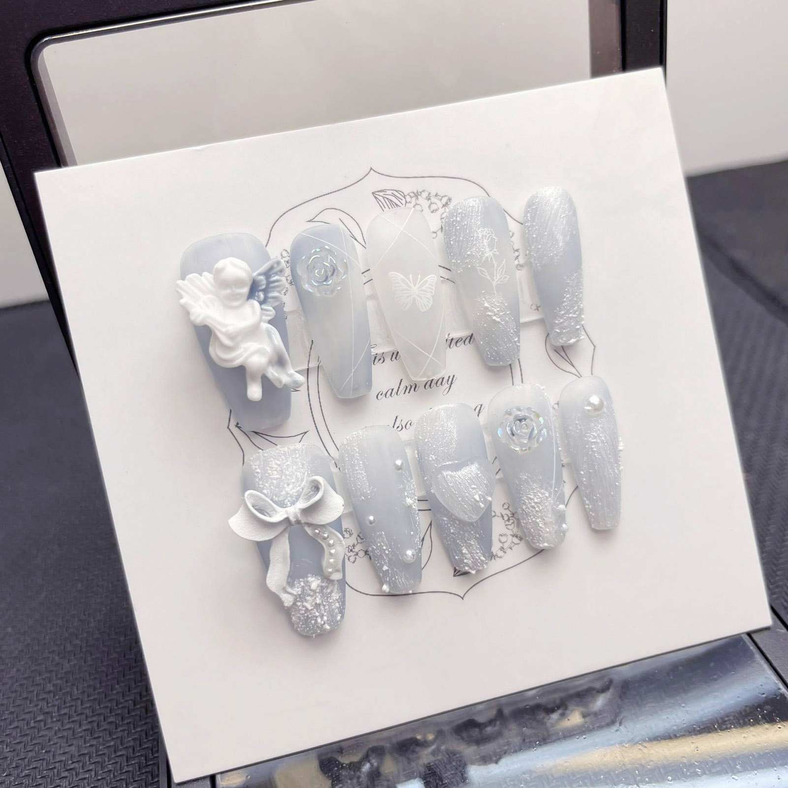 3D Plaster Angel False Nails G - Nail Art Press On review and price