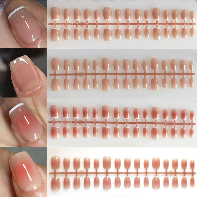 30pcs Gradient Fake Nails Fren - Nail Art Pink review and price