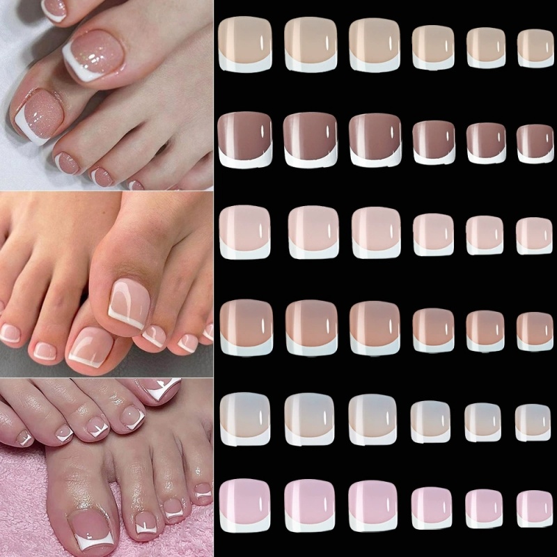 120pcs Square French Tips Toe  - Nail Art Pink review and price