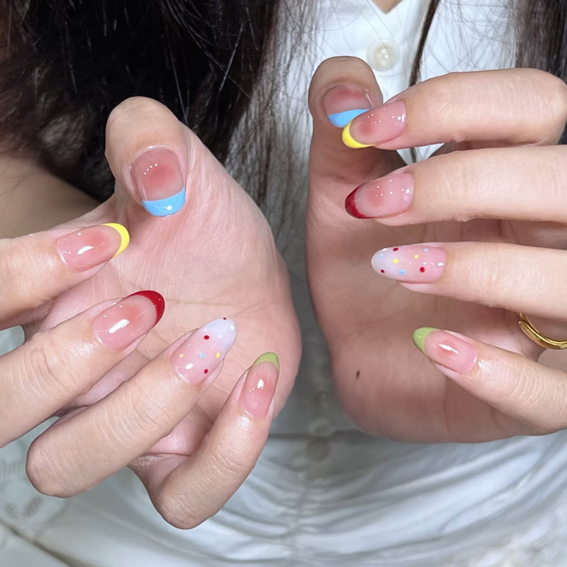 24Pcs Almond False Nails Sets  - Nail Art Pink review and price