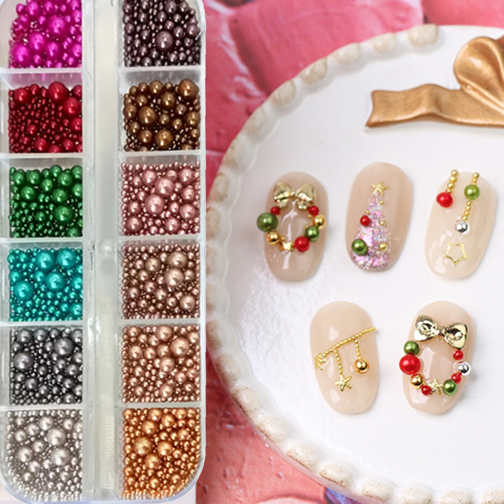 12 colors Mix Size Nail Pearls - Nail Art Valentines Day review and price