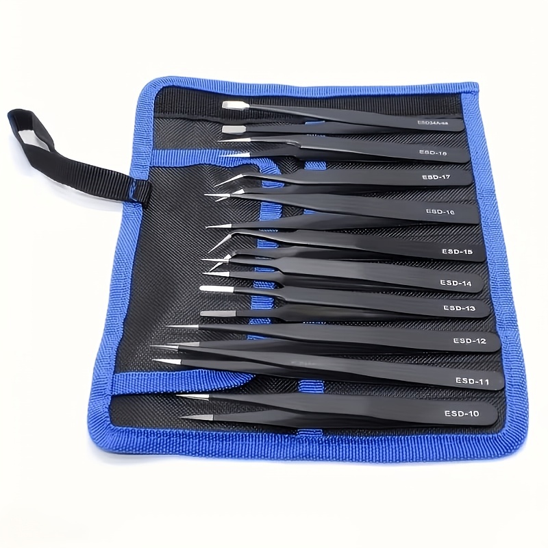 10Pcs Precision ESD Tweezers,  - Nail Art Ombre review and price