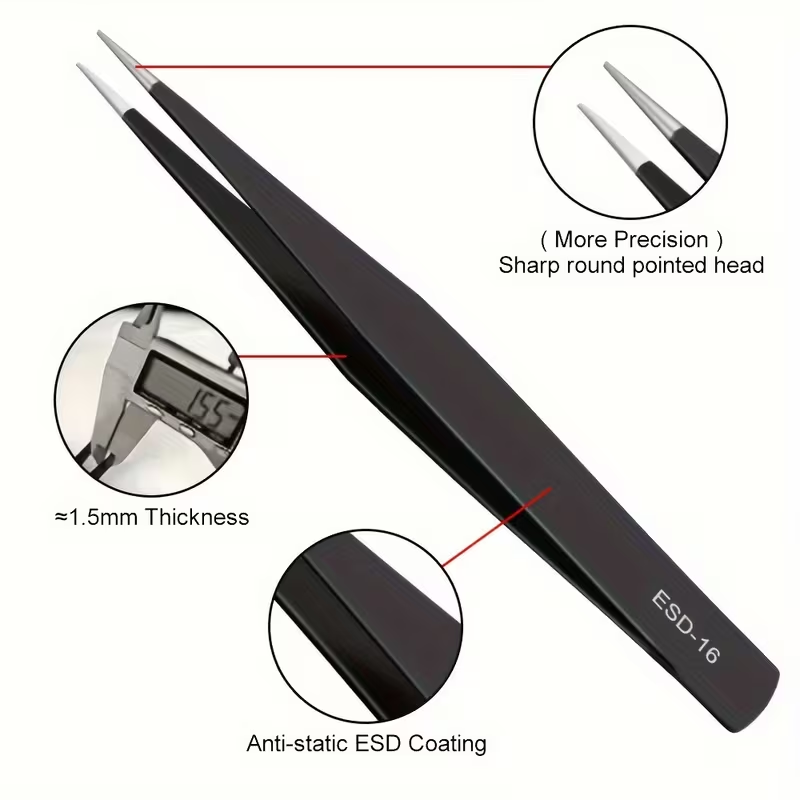 10Pcs Precision ESD Tweezers,  - Nail Art Ombre review and price