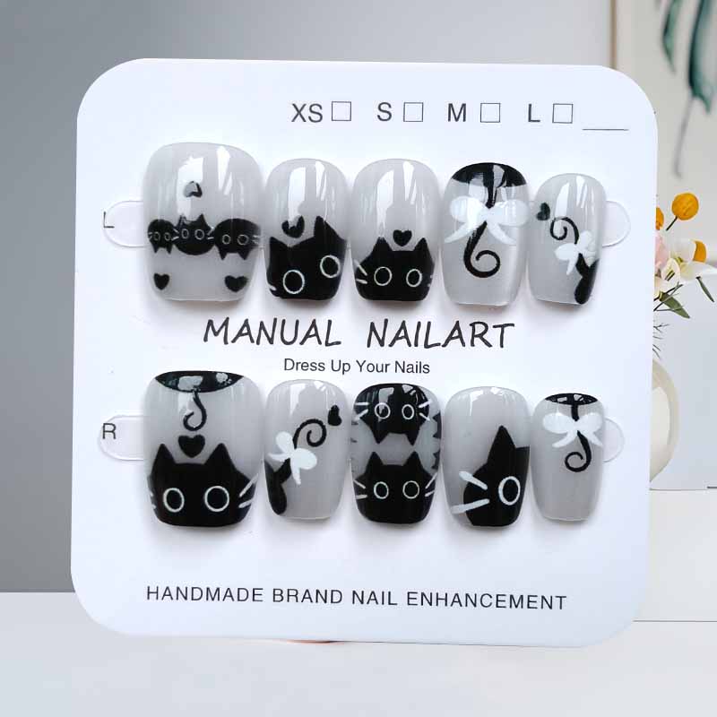 10Pcs Cute Cartoon Black Cat a - Nail Art Pink review and price