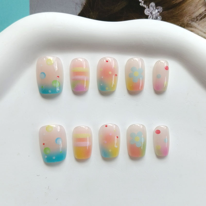 10Pcs Rainbow Bubble Gum Sweet - Nail Art Ombre review and price