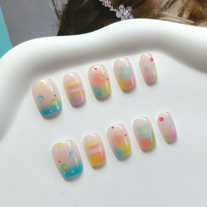 10Pcs Rainbow Bubble Gum Sweet - Nail Art Ombre review and price