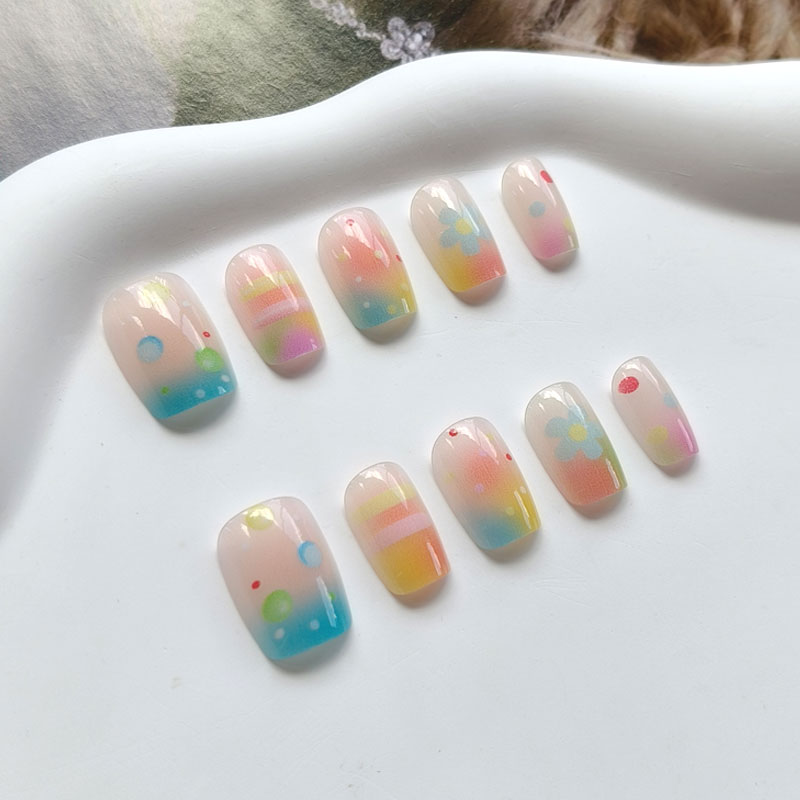 10Pcs Rainbow Bubble Gum Sweet - Nail Art Ombre review and price